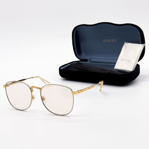 NEW GUCCI GG1367S 001 SUNGLASSES WOMEN GOLD EYEWEAR - Picture 3 of 11